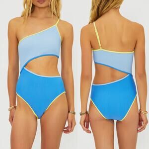BEACH RIOT Liora Joyce Cutout One Shoulder One Piece Swimsuit Size Large NWT
